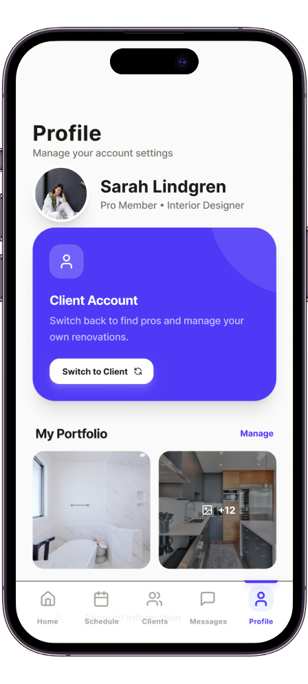 Role switcher homeowner
