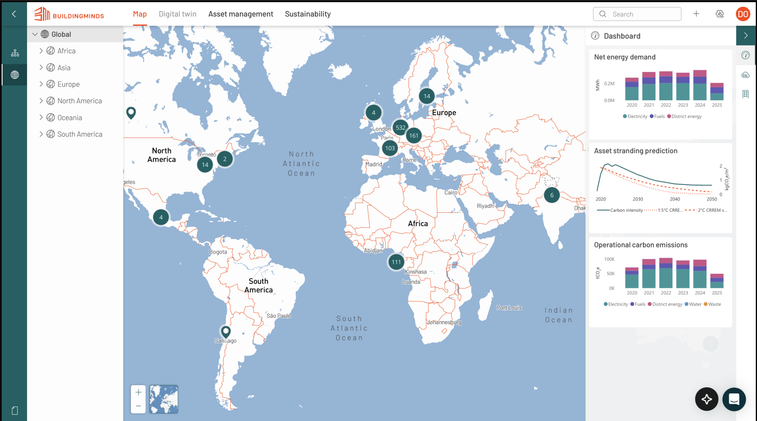 Before — map-based portfolio navigation