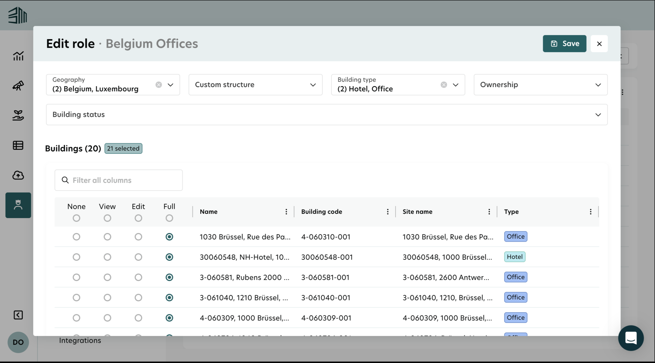 Edit roles UI displayed on a desktop computer monitor