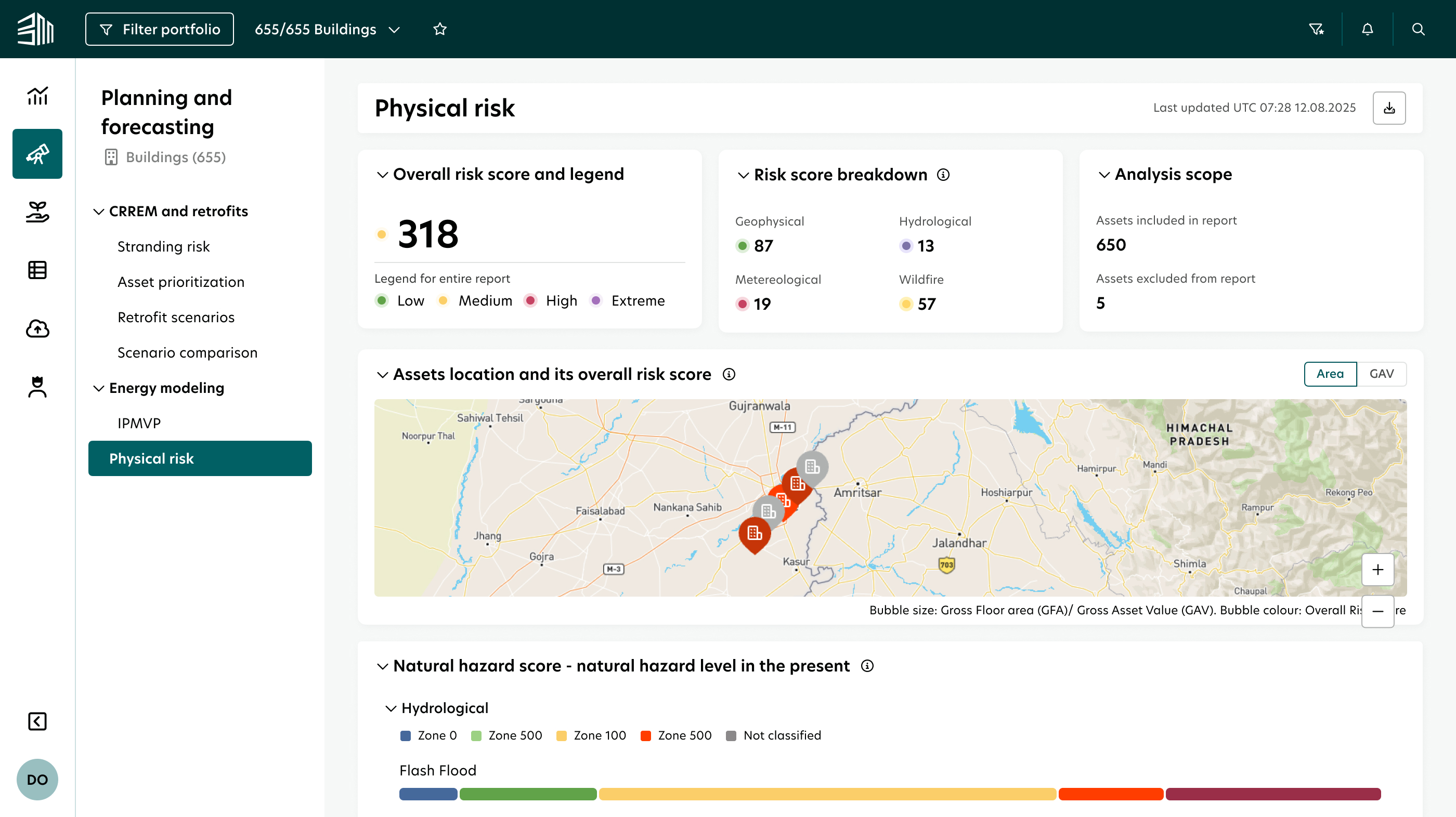Physical risk mapping